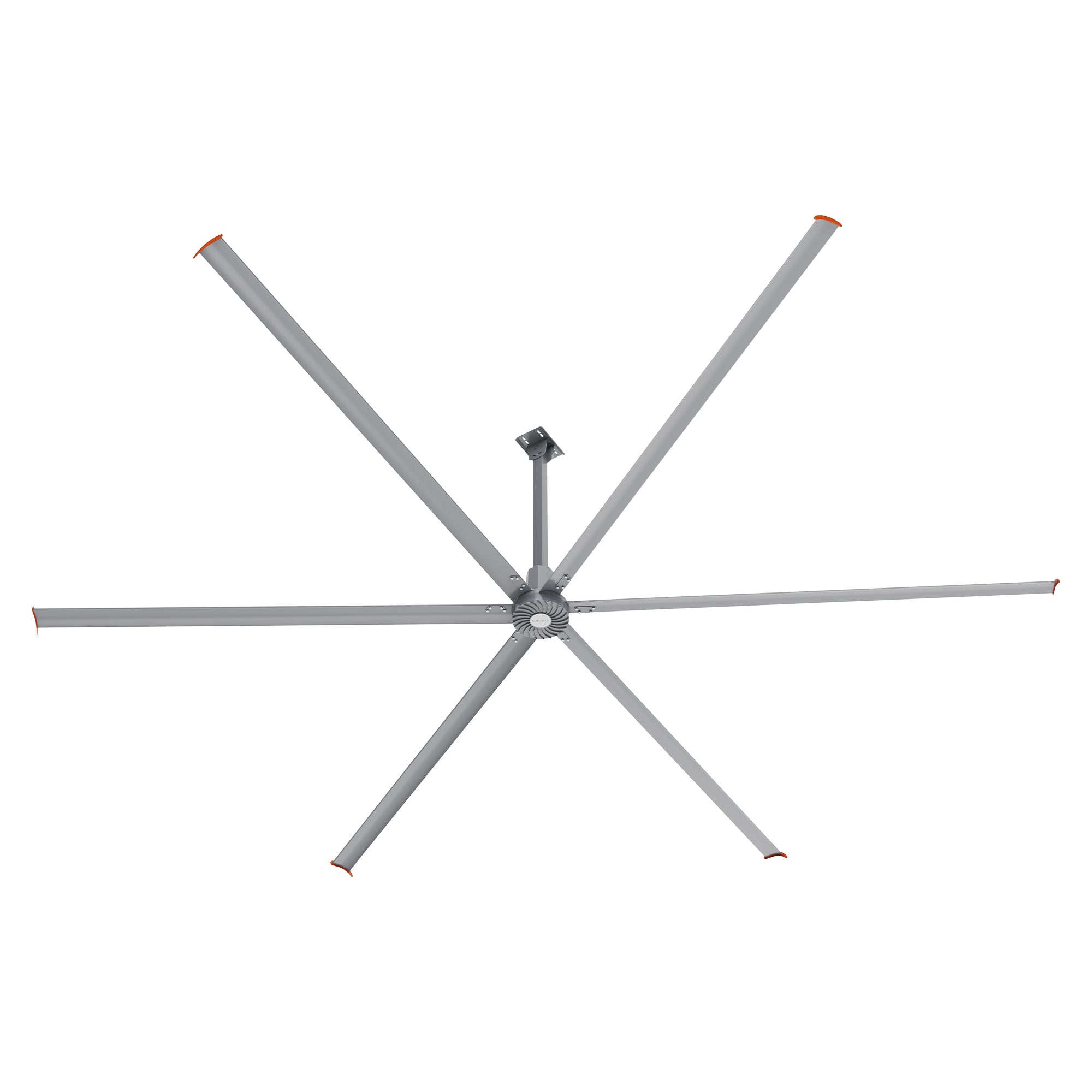 VISBY 24ft 6-Blade 480V Industrial HVLS Fan with Wall Control - Silver