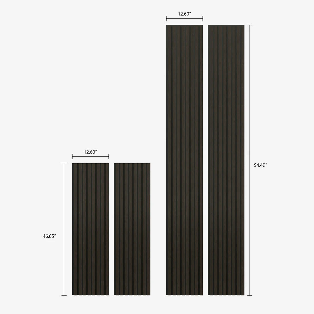 Acoustic Slat Wall Panels 48"x 96" (2Pack) 3 Sides Technology Veneer