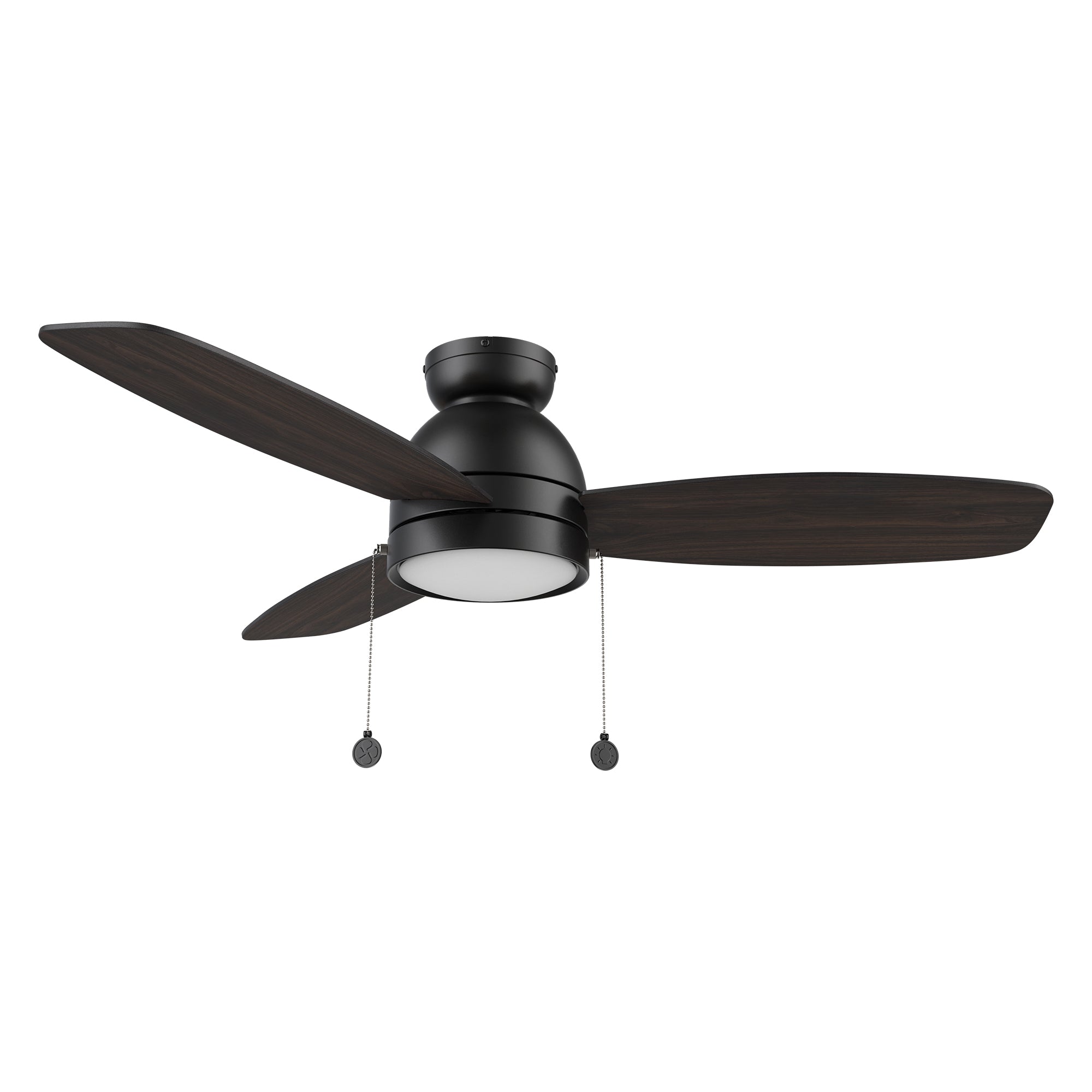 GREENWOOD 48" 3-Blade Flush Mount Ceiling Fan with LED Light & Pull Chain