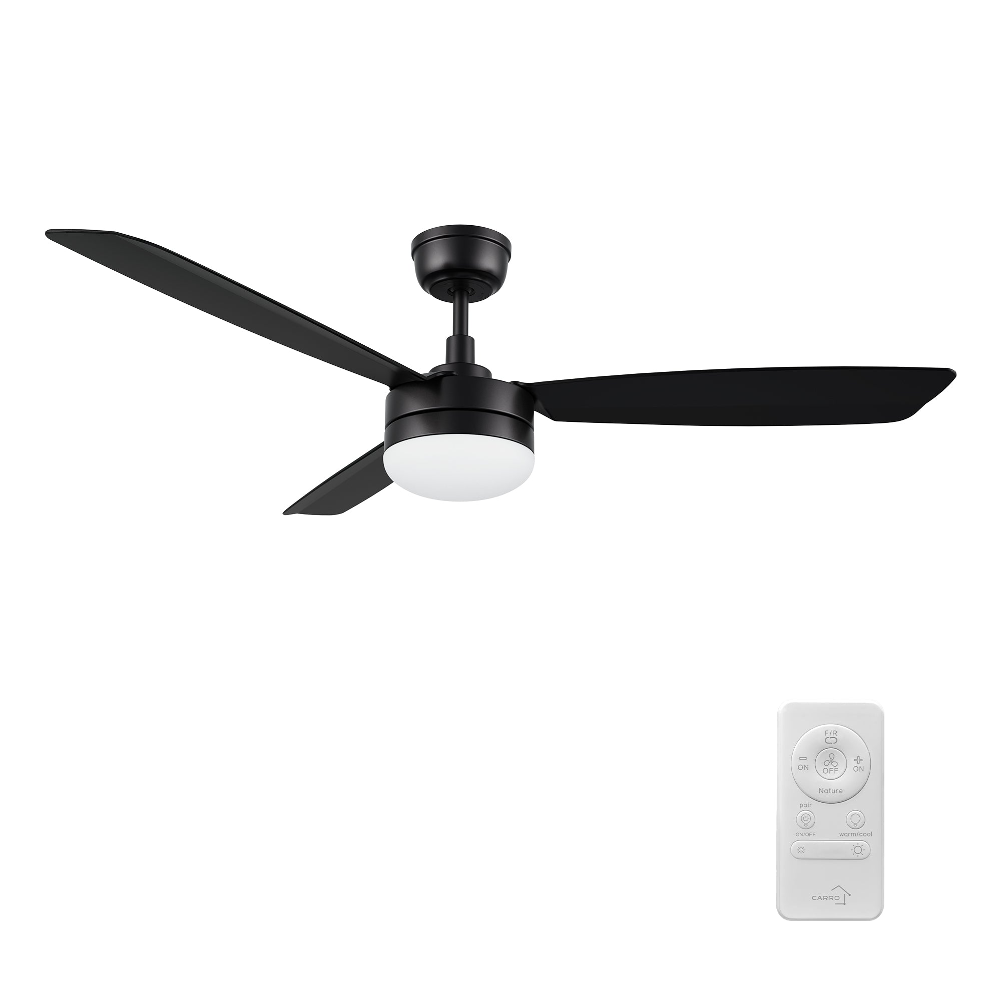 VARA 52 inch 3-Blade Ceiling Fan with LED Light & Remote