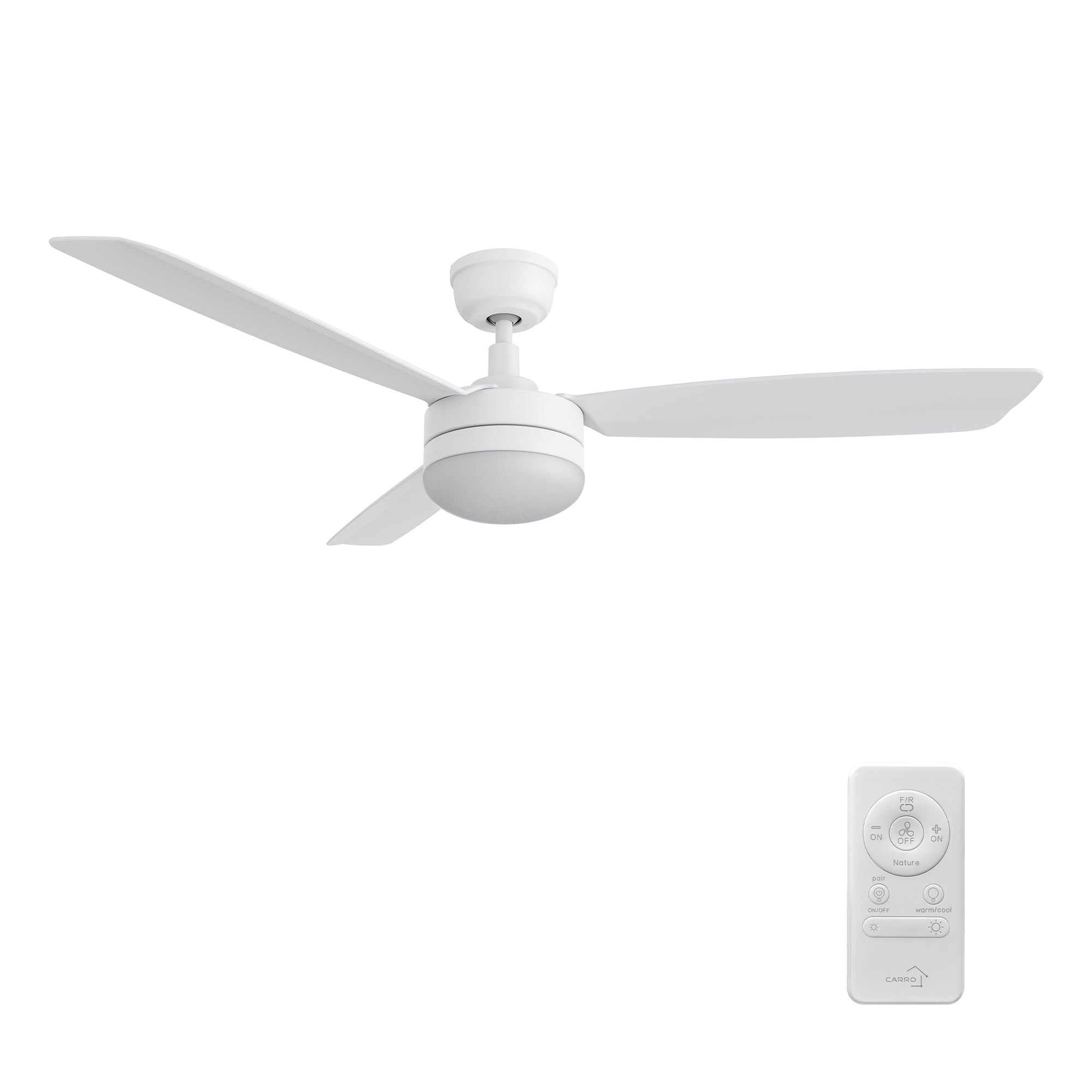 VARA 52 inch 3-Blade Ceiling Fan with LED Light & Remote