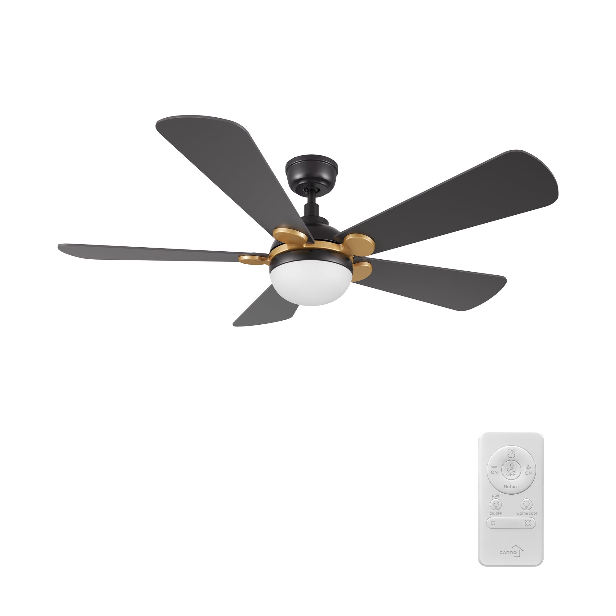 ZELDA 52 inch 5-Blade Ceiling Fan with LED Light & Remote