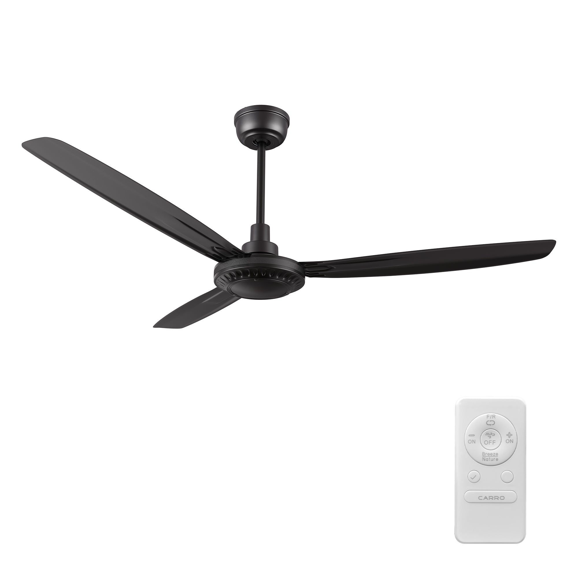 OBERON 56 inch 3-Blade No Light Ceiling Fan with Remote