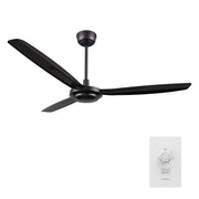 OBERON 56 inch 3-Blade No Light Ceiling Fan with Wall Control