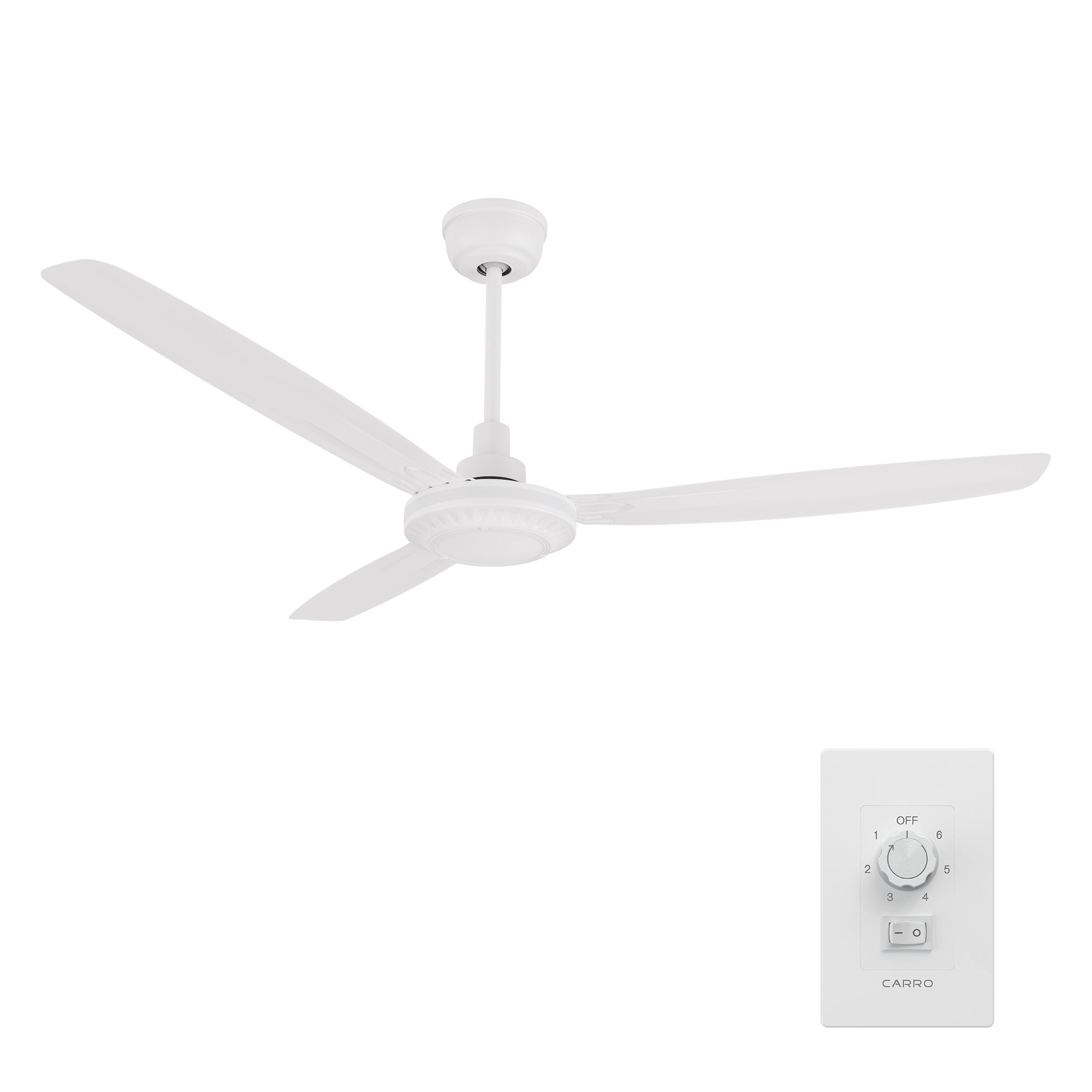 OBERON 56 inch 3-Blade No Light Ceiling Fan with Wall Control