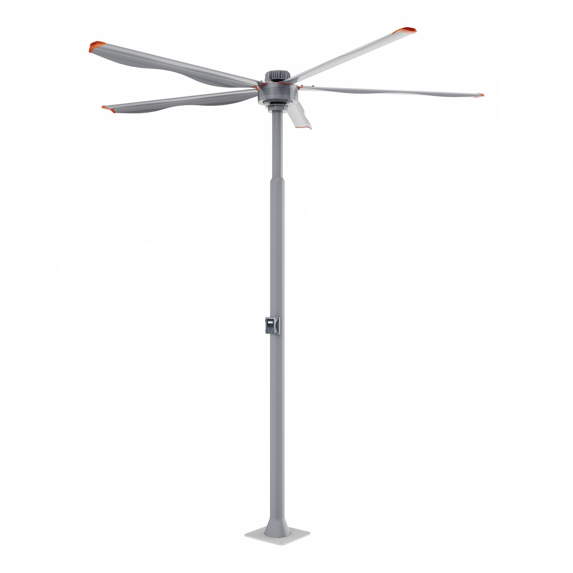 CYFAN 10ft 5-Blade 240V Industrial HVLS Fan with Integrated Control - Silver