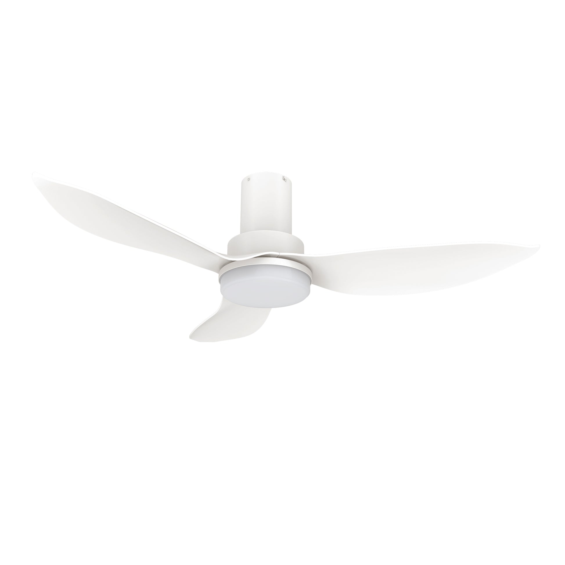 Carro RYNA 36 inch 3-Blade Flush Mount Smart Ceiling Fan with LED Light Kit & Remote- White/White