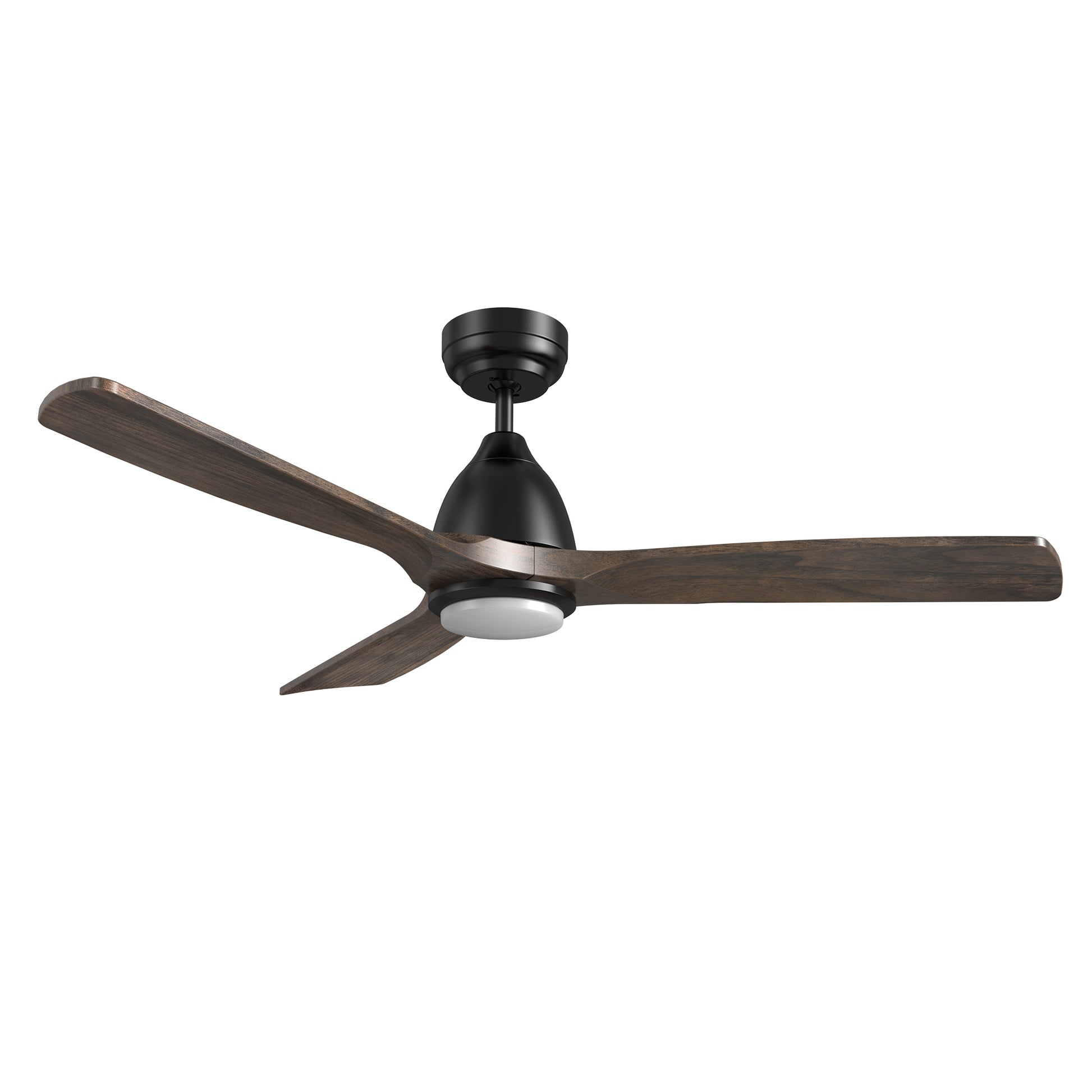 Carro RILEY 48 inch 3-Blade Smart Ceiling Fan with LED Light Kit & Remote- Black/Dark Walnut