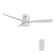 Carro Home SPEZIA 48 inch 3-Blade Flush Mount Smart Ceiling Fan with LED Light Kit & Remote - White/White fan blades