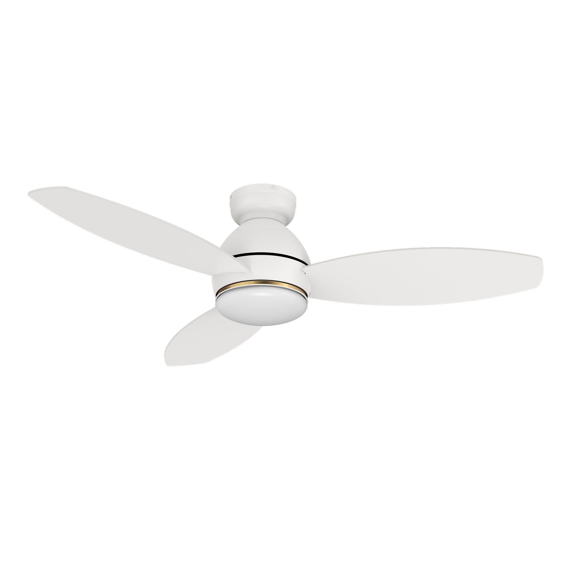 Carro HOBART 48 inch 3-Blade Flush Mount Smart Ceiling Fan with LED Light Kit & Remote- White/White