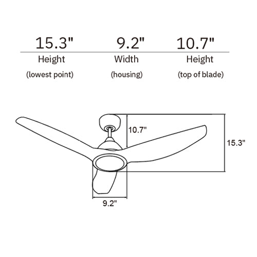 CRANSTON 52 inch 3-Blade No Light Smart Ceiling Fan with Remote