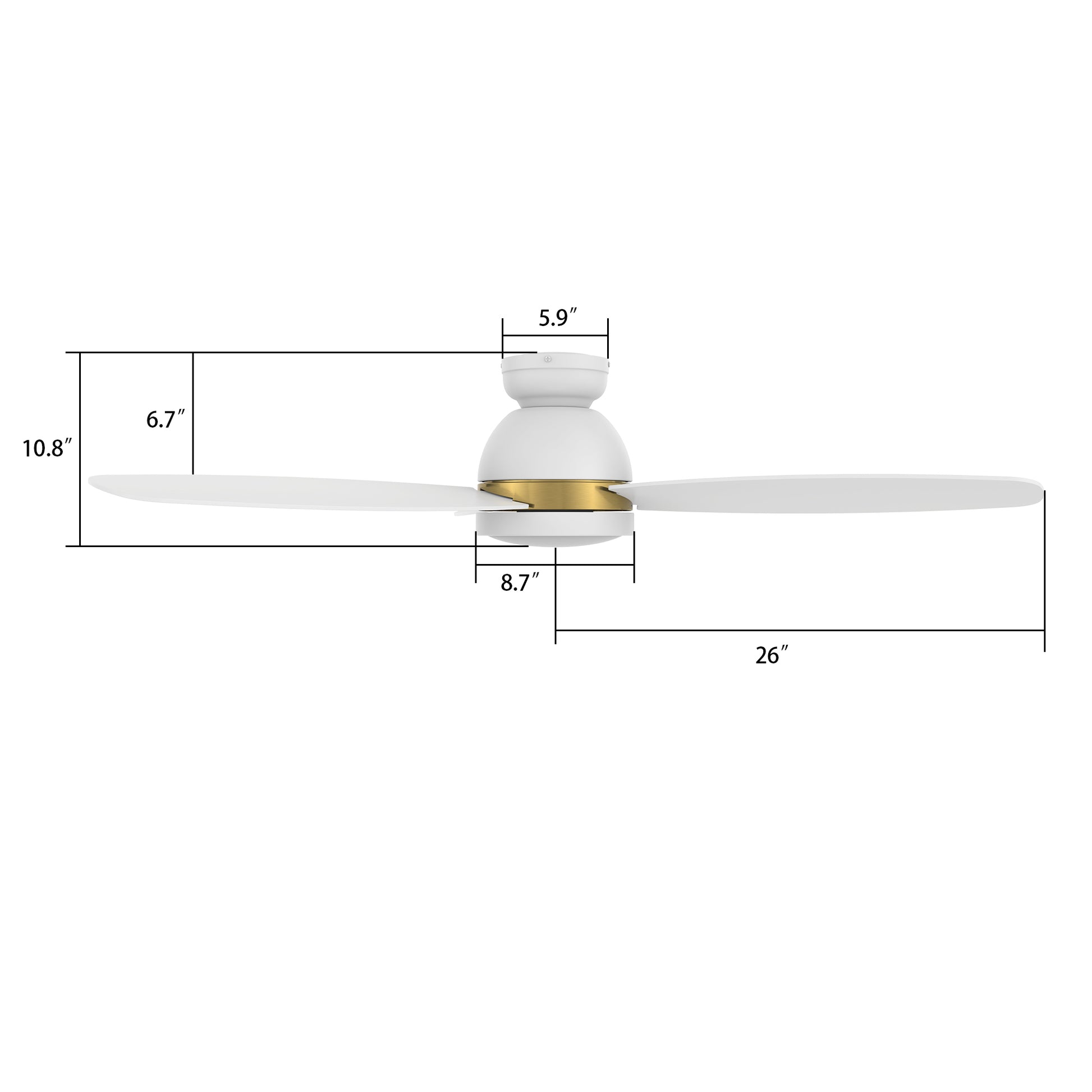 Carro FREMONT 52 inch 3-Blade Flush Mount Smart Ceiling Fan with LED Light Kit & Remote- White/White