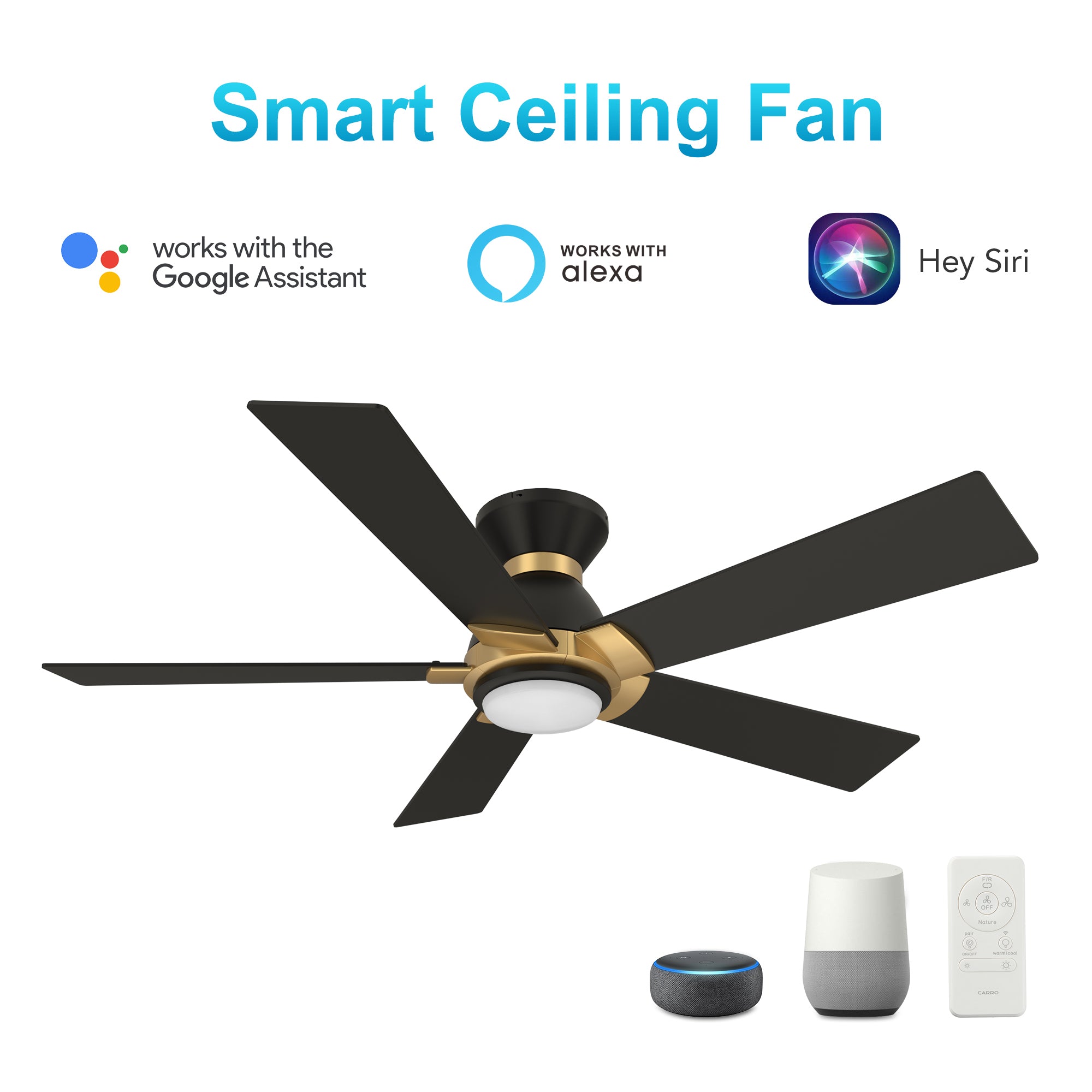 ASCENDER 5-Blade Smart Ceiling Fan Arms - Gold (Replacement Parts)