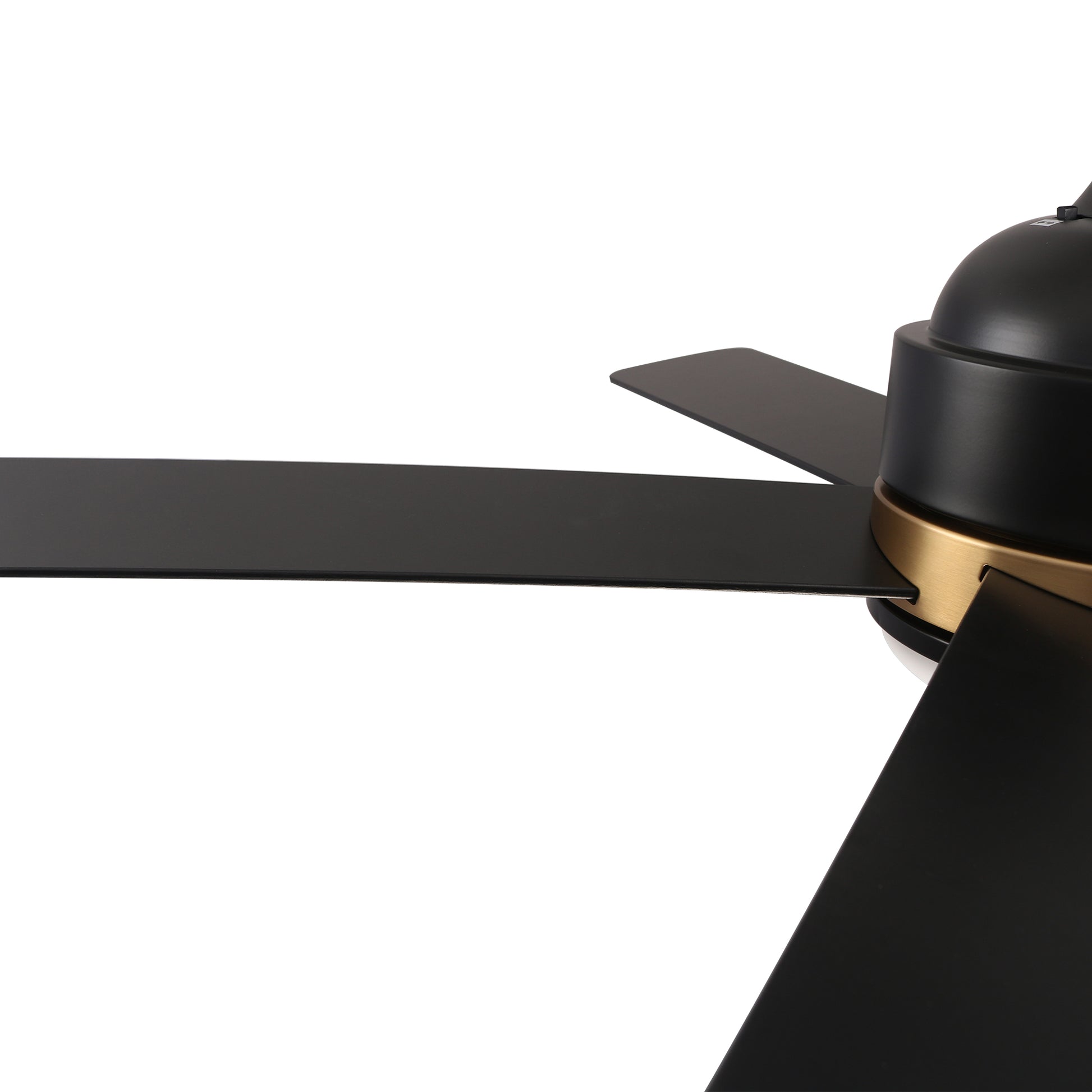 Carro USA SIMOY 52 inch 5-Blade Smart Ceiling Fan with LED Light Kit & Wall Switch - Black/Black (Gold Detail)