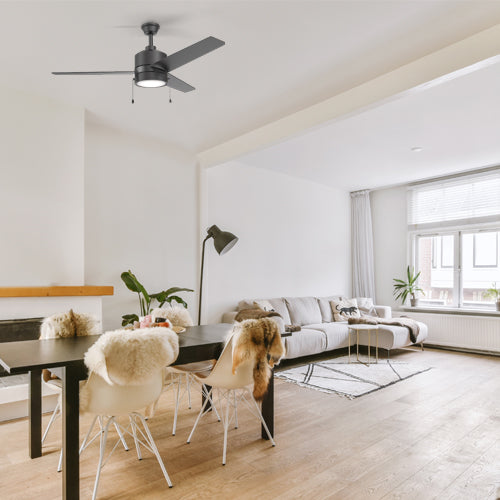 FLINT 52 inch 3-Blade Ceiling Fan with LED Light & Pull Chain