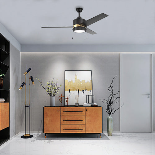 FLINT 52 inch 3-Blade Ceiling Fan with LED Light & Pull Chain