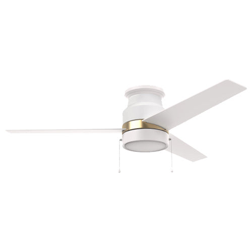 LAMONT 52 inch 3-Blade Flash Mount Ceiling Fan with LED Light & Pull Chain