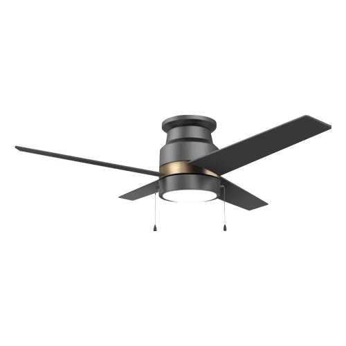 LAMONT 52 inch 4-Blade Flush Mount Ceiling Fan with LED Light & Pull Chain