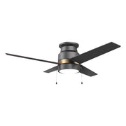 LAMONT 52 inch 4-Blade Flush Mount Ceiling Fan with LED Light & Pull Chain