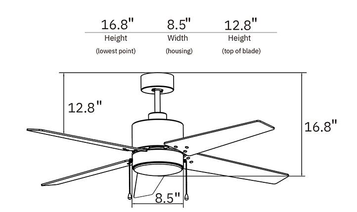 EMPIRE 52 inch 5-Blade Ceiling Fan with LED Light & Pull Chain