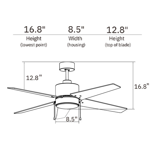 EMPIRE 52 inch 5-Blade Ceiling Fan with LED Light & Pull Chain