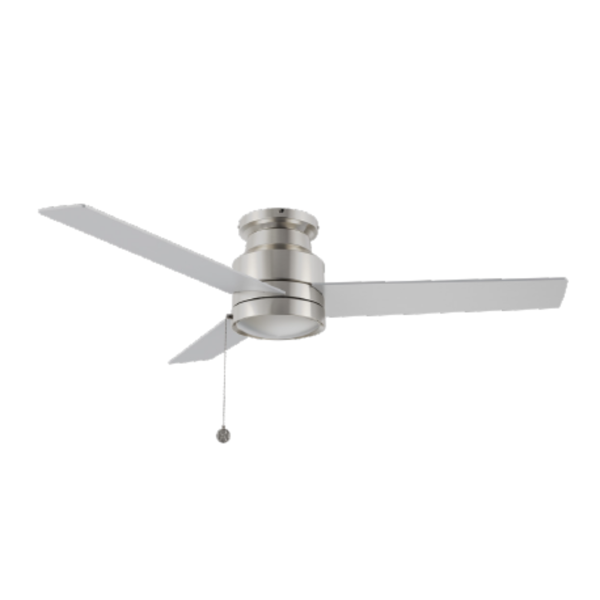 ASCOTT 52 inch 3-Blade Flush Mount No Light Ceiling Fan with Pull Chain