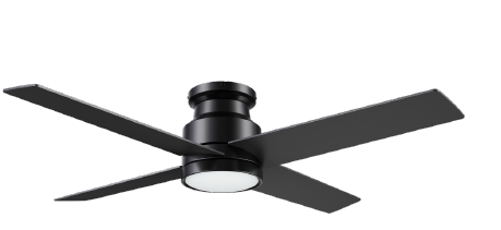 SANTANA 52 inch 4-Blade Flush Mount Ceiling Fan with LED Light & Remote