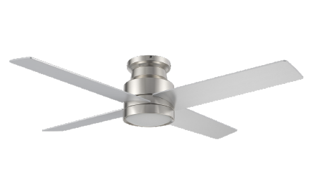 SANTANA 52 inch 4-Blade Flush Mount Ceiling Fan with LED Light & Remote