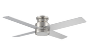 SANTANA 52 inch 4-Blade Flush Mount Ceiling Fan with LED Light & Remote