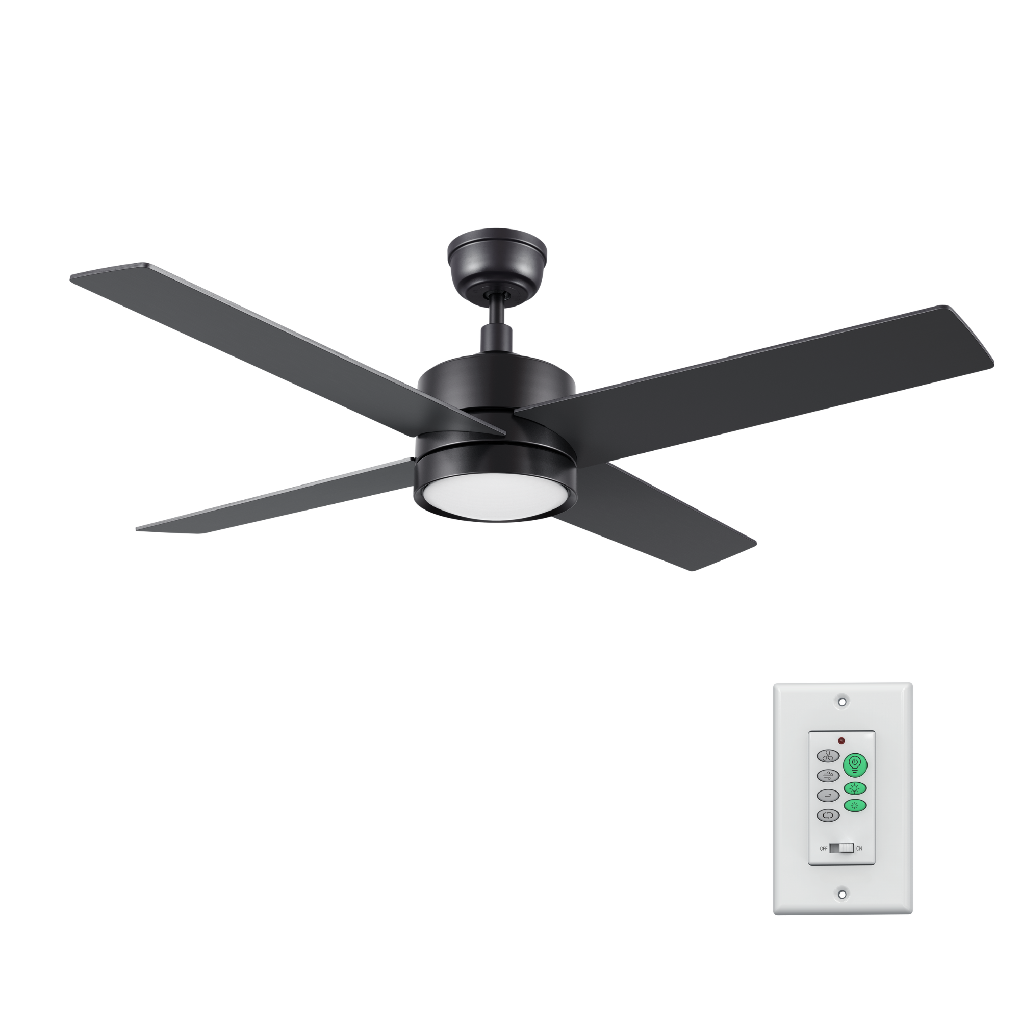 SANTANA 52 inch 4-Blade Ceiling Fan with LED Light & Wall Control
