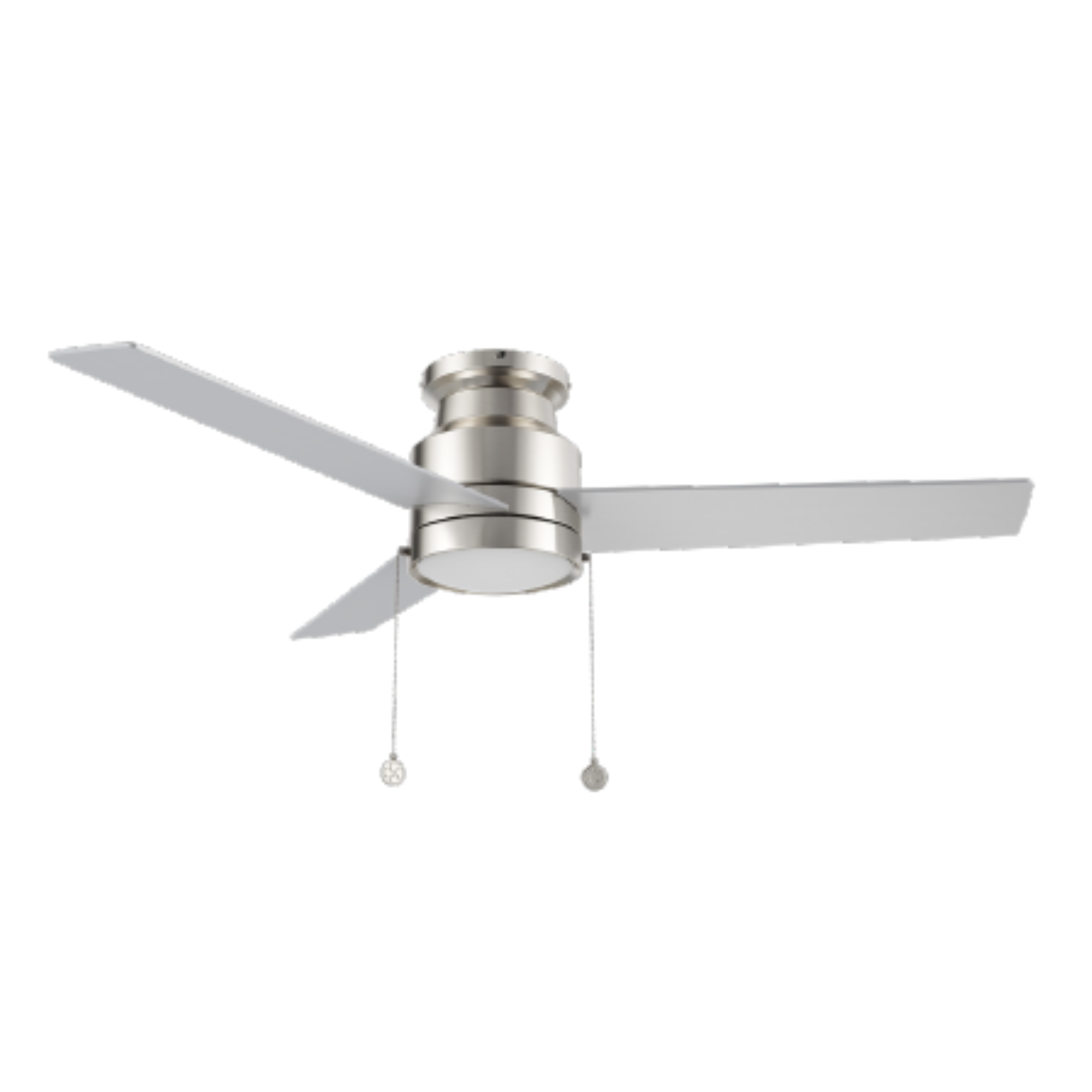 ASCOTT 52 inch 3-Blade Flush Mount Ceiling Fan with LED Light & Pull Chain